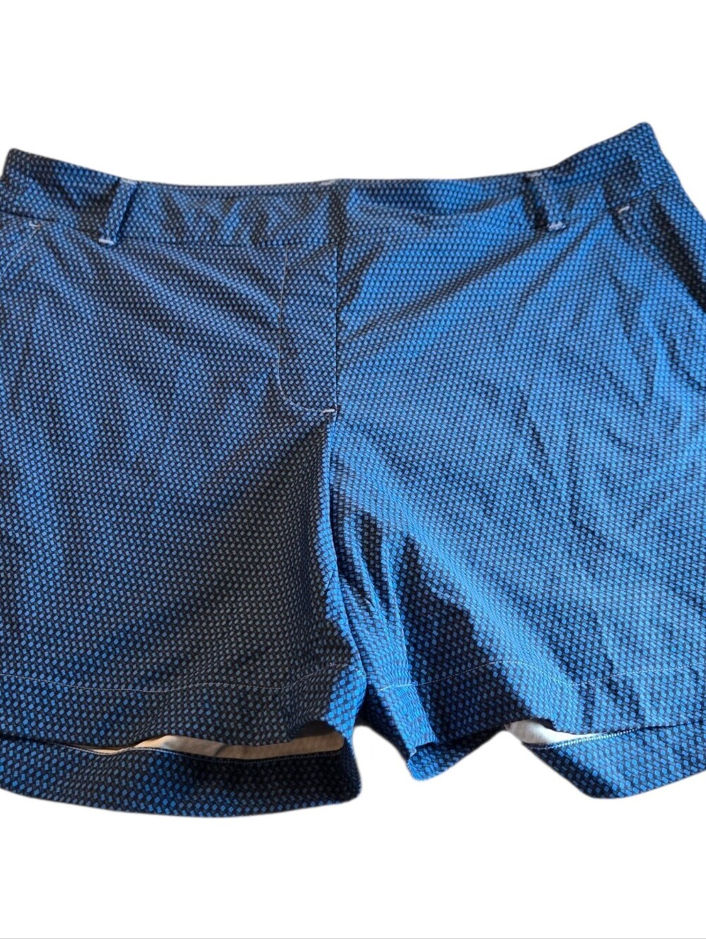 Spanx Blue Geo Scape Sunshine Shorts Size Large